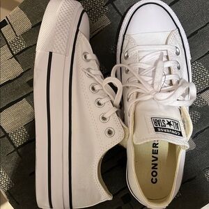 Converse White Platform Sneakers